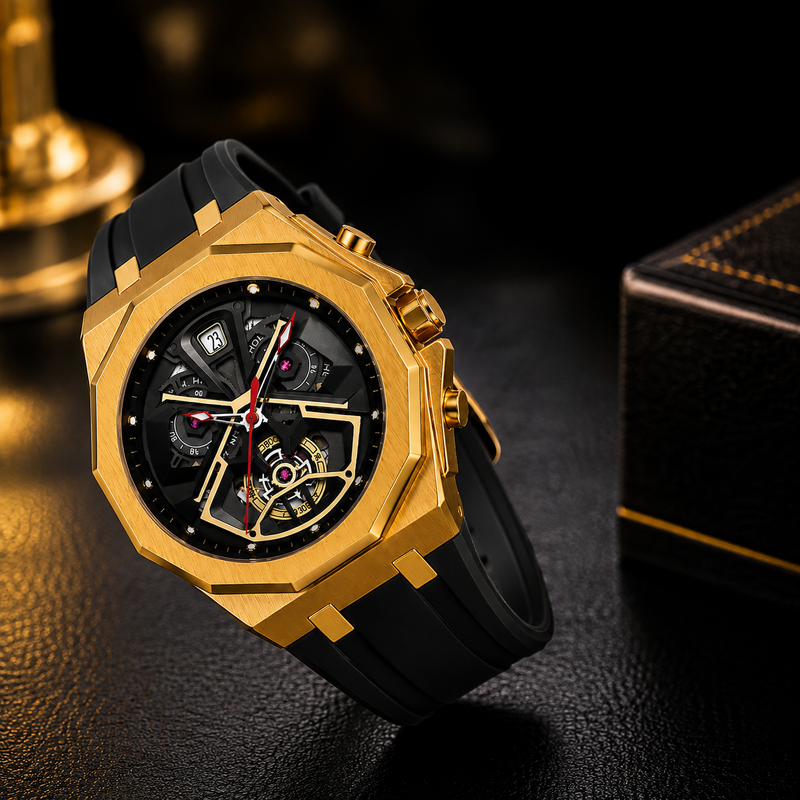 SKMEI™ Prestige Imperial Gold Luxury Timepiece A Masterpiece of Precision, Elegance & Unrivaled Craftsmanship detail view